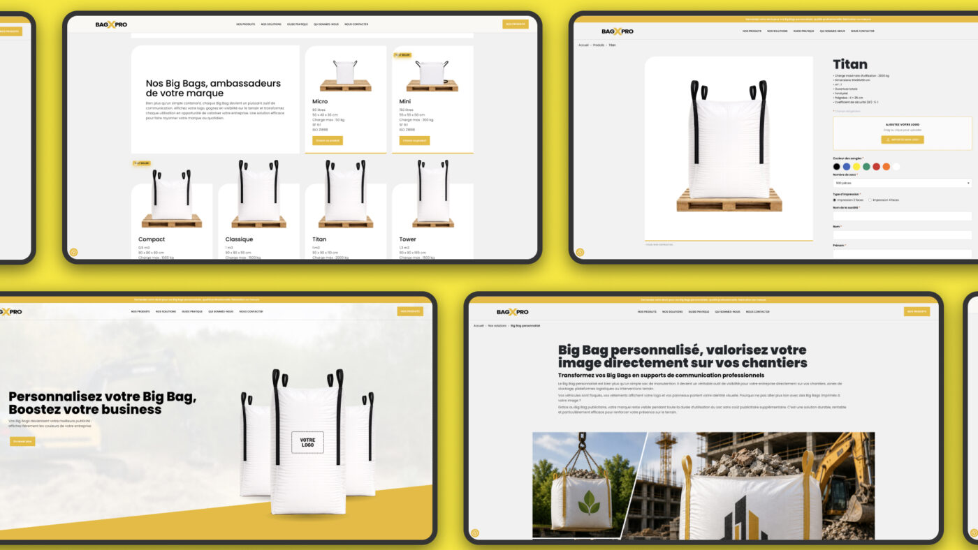 Capture du site Bag X Pro refondu par Crescendo Studio